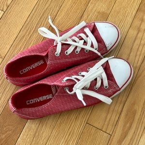 Red and white converse